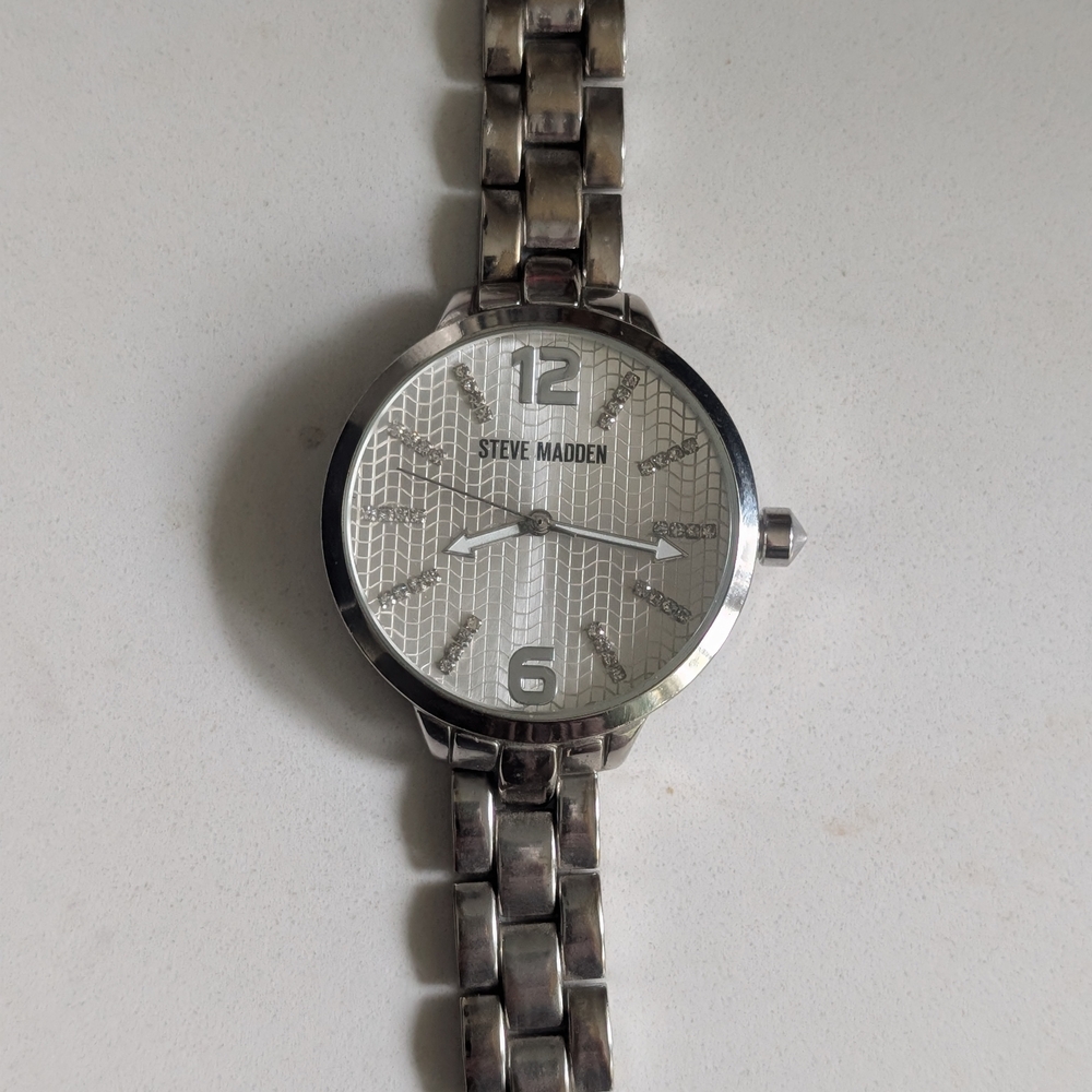 Steve Madden Metallic Silver Watch